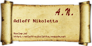 Adleff Nikoletta névjegykártya